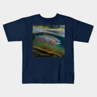 Rainbow Trout In Stream Kids T-Shirt